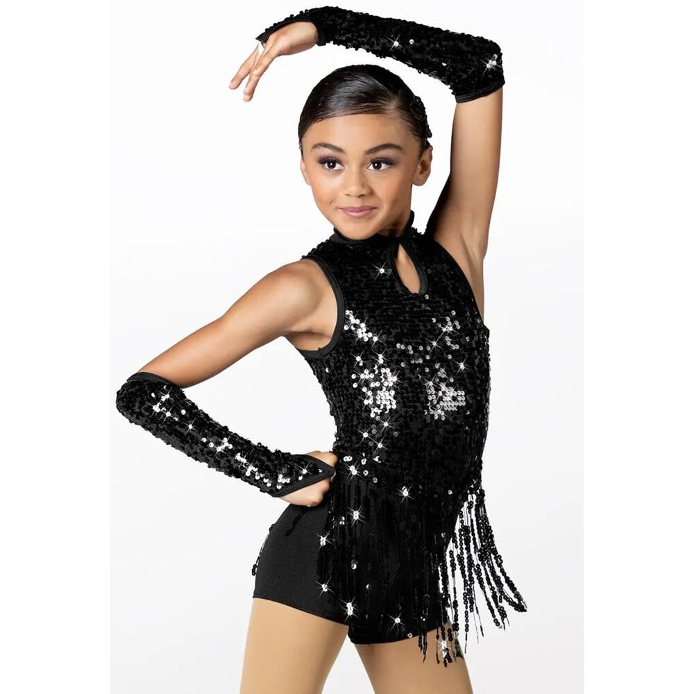 Weissman Black Sequin Dance Costume